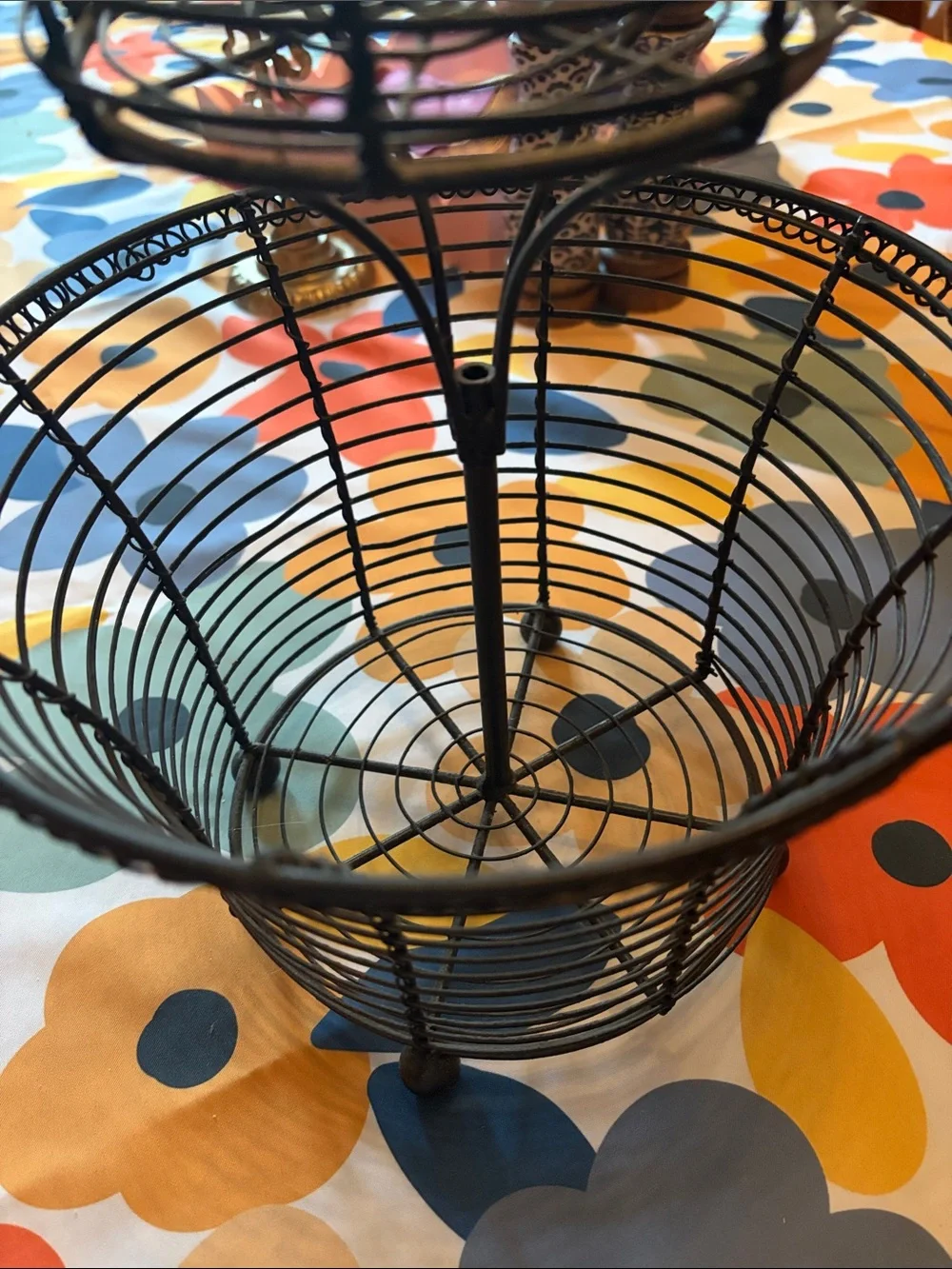Black Two-Tier Wire Fruit Basket - Home Accents